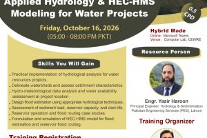 Brochure – Training Workshop on “From Data to Design Applied Hydrology & HEC-HMS Modeling for Water Projects”