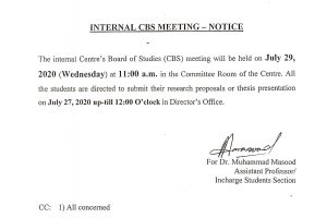 Internal CBS Meeting July 29, 2020